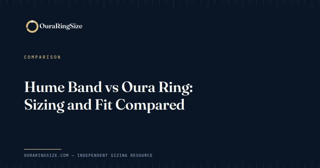 Hume Band vs Oura Ring showing adjustable wristband and fixed-size smart ring